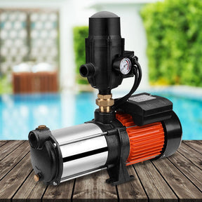 Giantz Garden Water Pump High Pressure 1800W 5 - Stage Tank Irrigation Black - SportZone.co.nz
