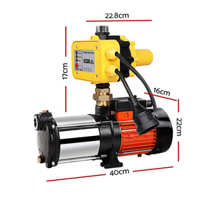 Giantz Garden Water Pump High Pressure 1800W 5-Stage Tank Irrigation Yellow - SportZone.co.nz