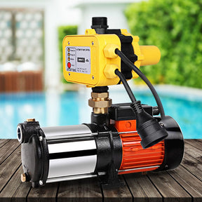 Giantz Garden Water Pump High Pressure 1800W 5 - Stage Tank Irrigation Yellow - SportZone.co.nz
