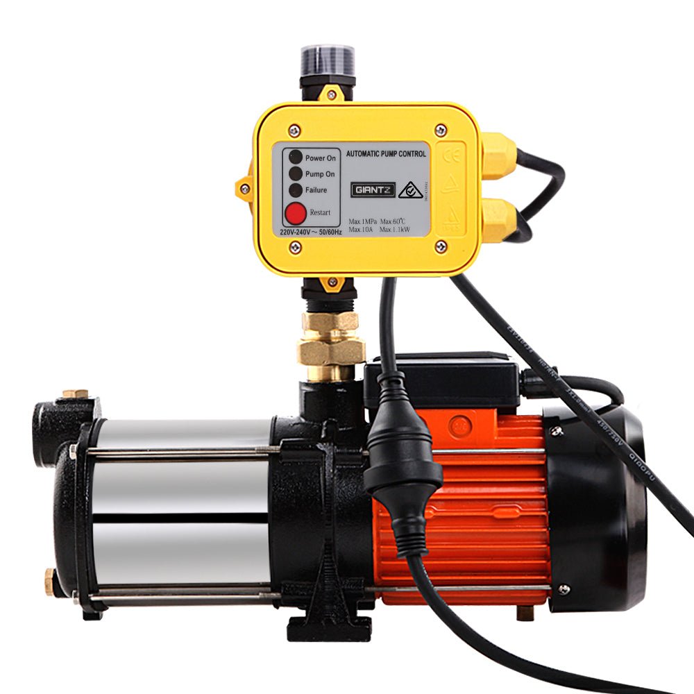 Giantz Garden Water Pump High Pressure 1800W 5-Stage Tank Irrigation Yellow - SportZone.co.nz