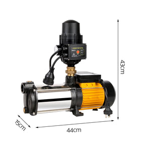 Giantz Garden Water Pump High Pressure 2000W 4 - Stage Tank Irrigation Black - SportZone.co.nz