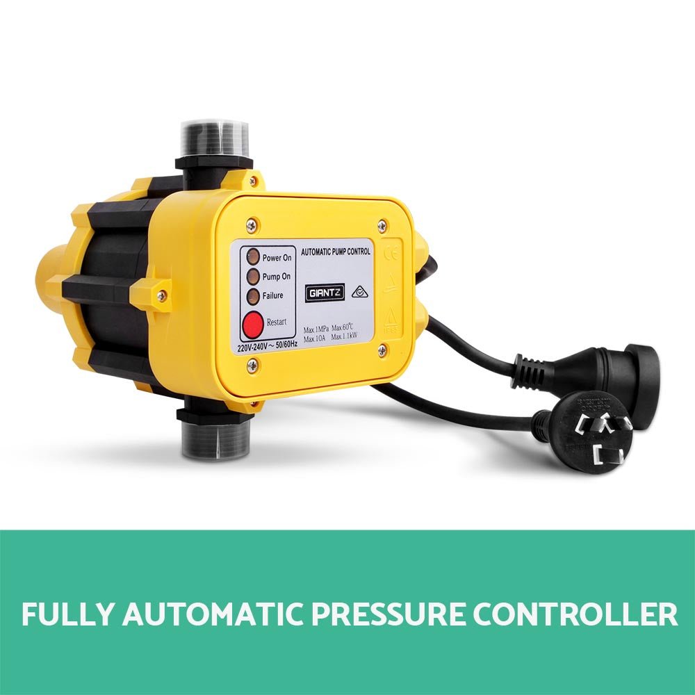Giantz Garden Water Pump High Pressure 2000W 4-Stage Tank Irrigation Yellow - SportZone.co.nz