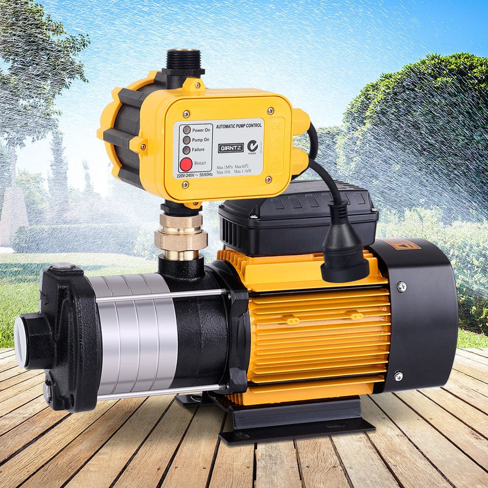 Giantz Garden Water Pump High Pressure 2000W 5 - Stage Tank Irrigation Yellow - SportZone.co.nz