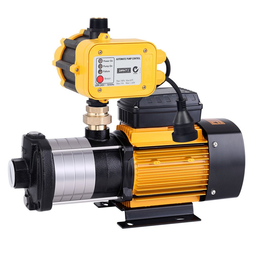 Giantz Garden Water Pump High Pressure 2000W 5-Stage Tank Irrigation Yellow - SportZone.co.nz