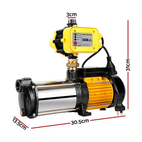 Giantz Garden Water Pump High Pressure 2500W 5 - Stage Tank Irrigation Yellow - SportZone.co.nz
