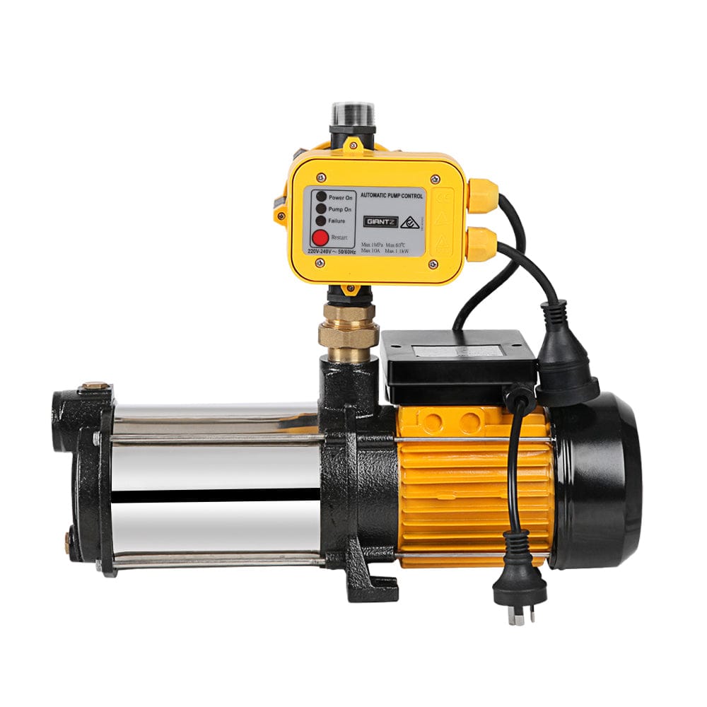 Giantz Garden Water Pump High Pressure 2500W 5 - Stage Tank Irrigation Yellow - SportZone.co.nz