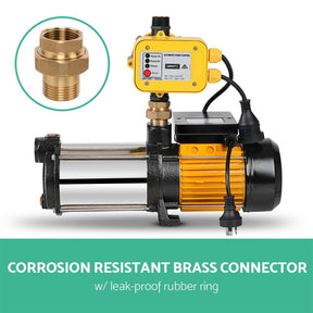Giantz Garden Water Pump High Pressure 2500W 5-Stage Tank Irrigation Yellow - SportZone.co.nz