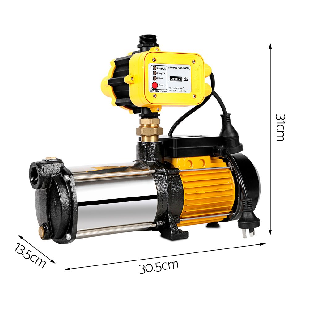 Giantz Garden Water Pump High Pressure 2500W 5-Stage Tank Irrigation Yellow - SportZone.co.nz
