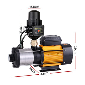 Giantz Garden Water Pump High Pressure 2500W 6 - Stage Tank Irrigation Black - SportZone.co.nz