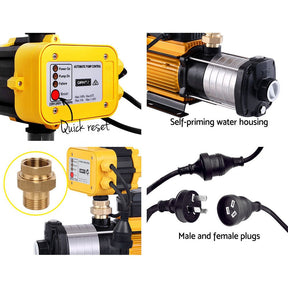 Giantz Garden Water Pump High Pressure 2500W 6-Stage Tank Irrigation Yellow - SportZone.co.nz