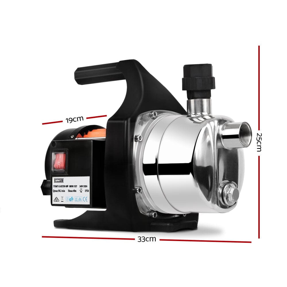 Giantz Garden Water Pump High Pressure 800W Max. Tank Rain Farm Irrigation House - SportZone.co.nz