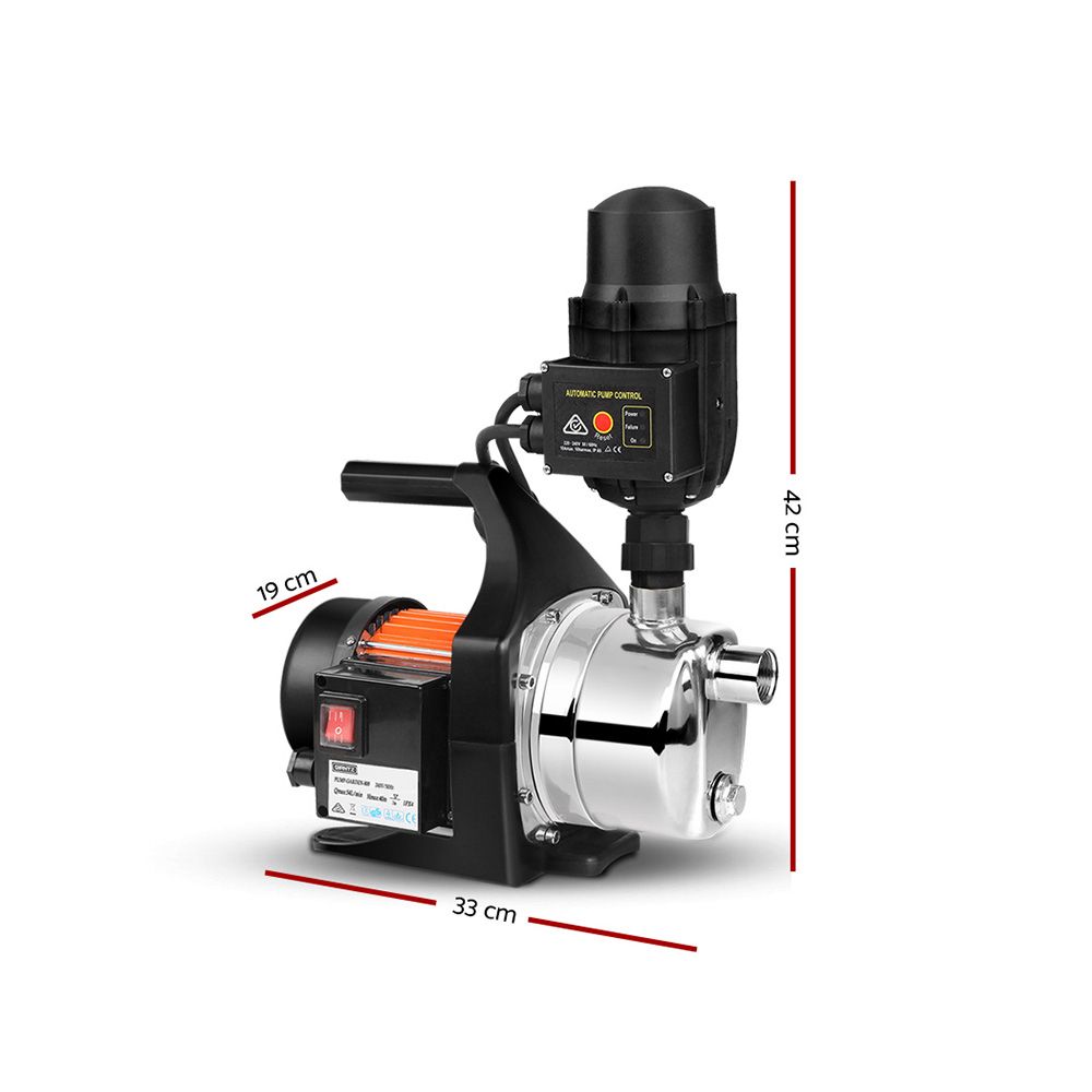 Giantz Garden Water Pump High Pressure 800W Tank Rain Farm Irrigation House Black - SportZone.co.nz