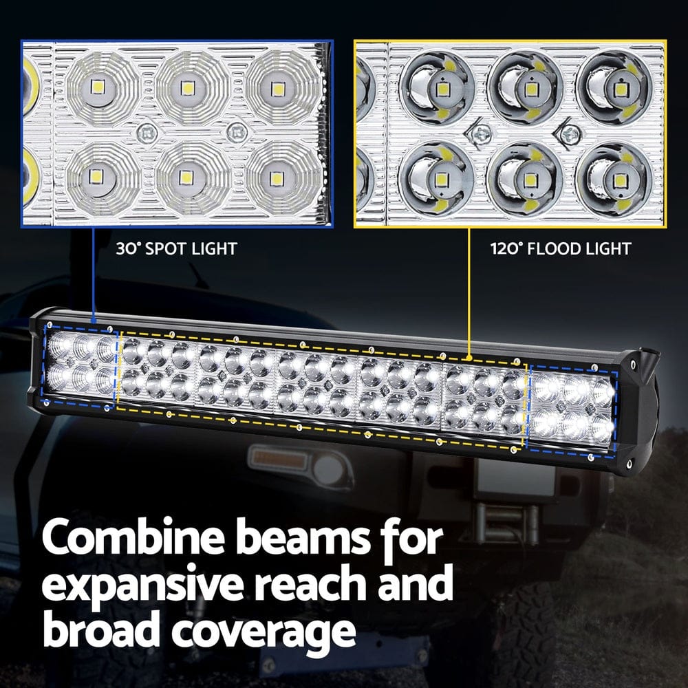 Giantz LED Driving Light 20 Inch Flood Spot Light Bar Driving Lamp Offroad Truck - SportZone.co.nz