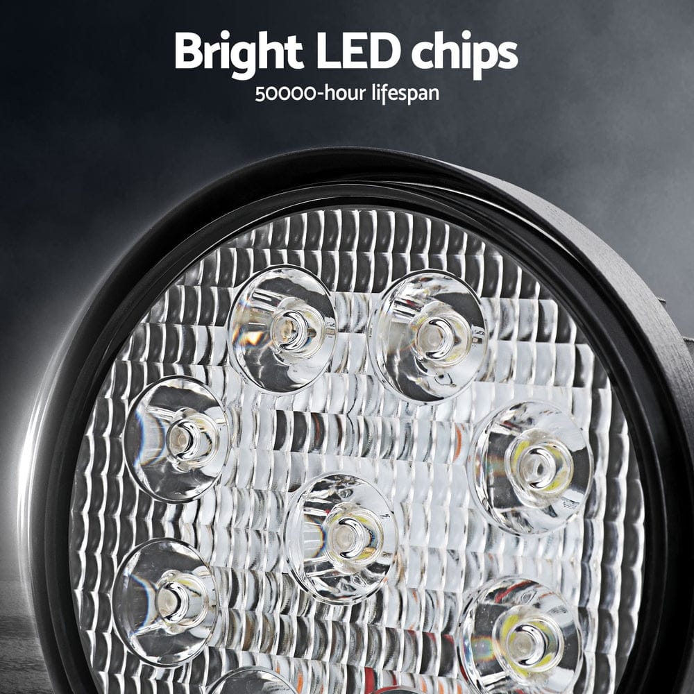 Giantz Pair LED Driving Lights 4.5 Inch Flood Spot Lights Car Truck SUV 12V 24V - SportZone.co.nz