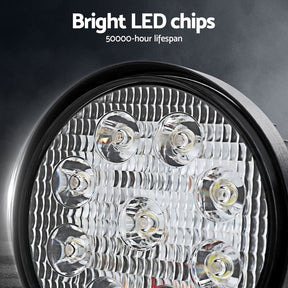 Giantz Pair LED Driving Lights 4.5 Inch Flood Spot Lights Car Truck SUV 12V 24V - SportZone.co.nz