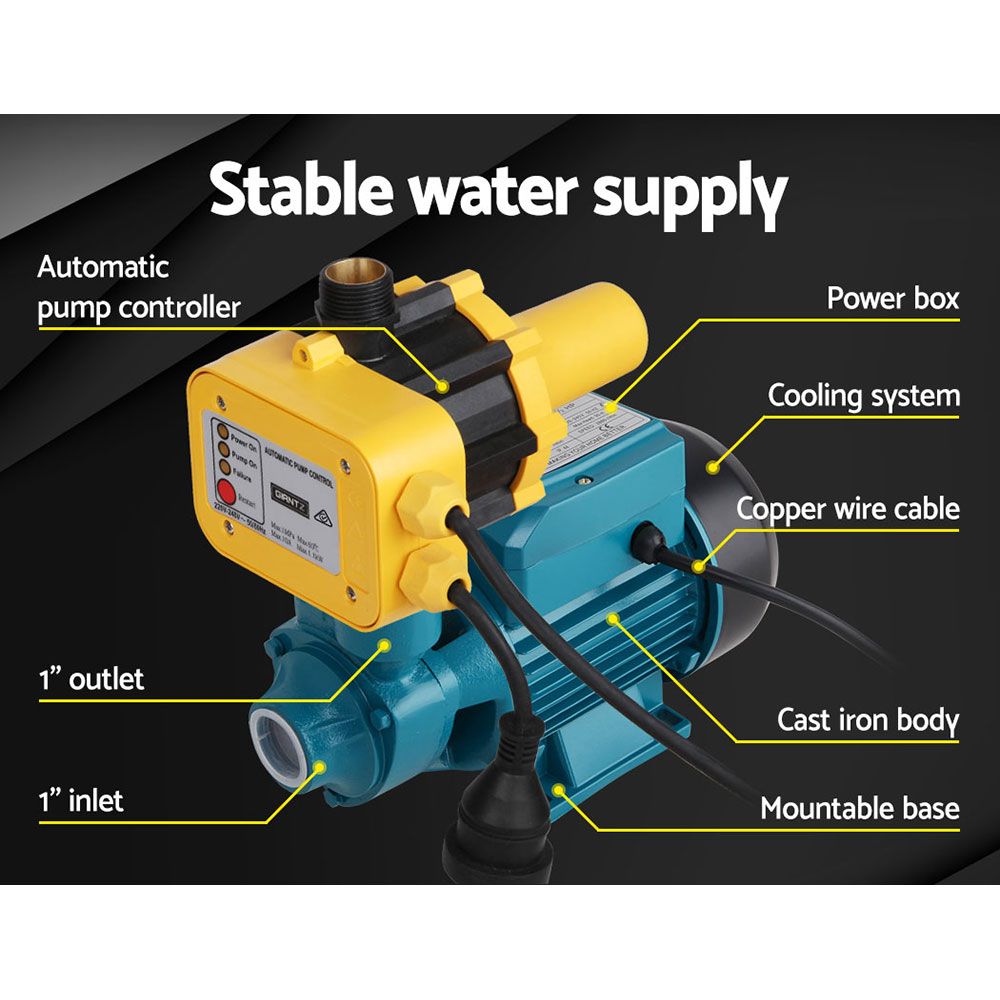 Giantz Peripheral Pump Auto Controller Clean Water Garden Farm Rain Irrigation - SportZone.co.nz