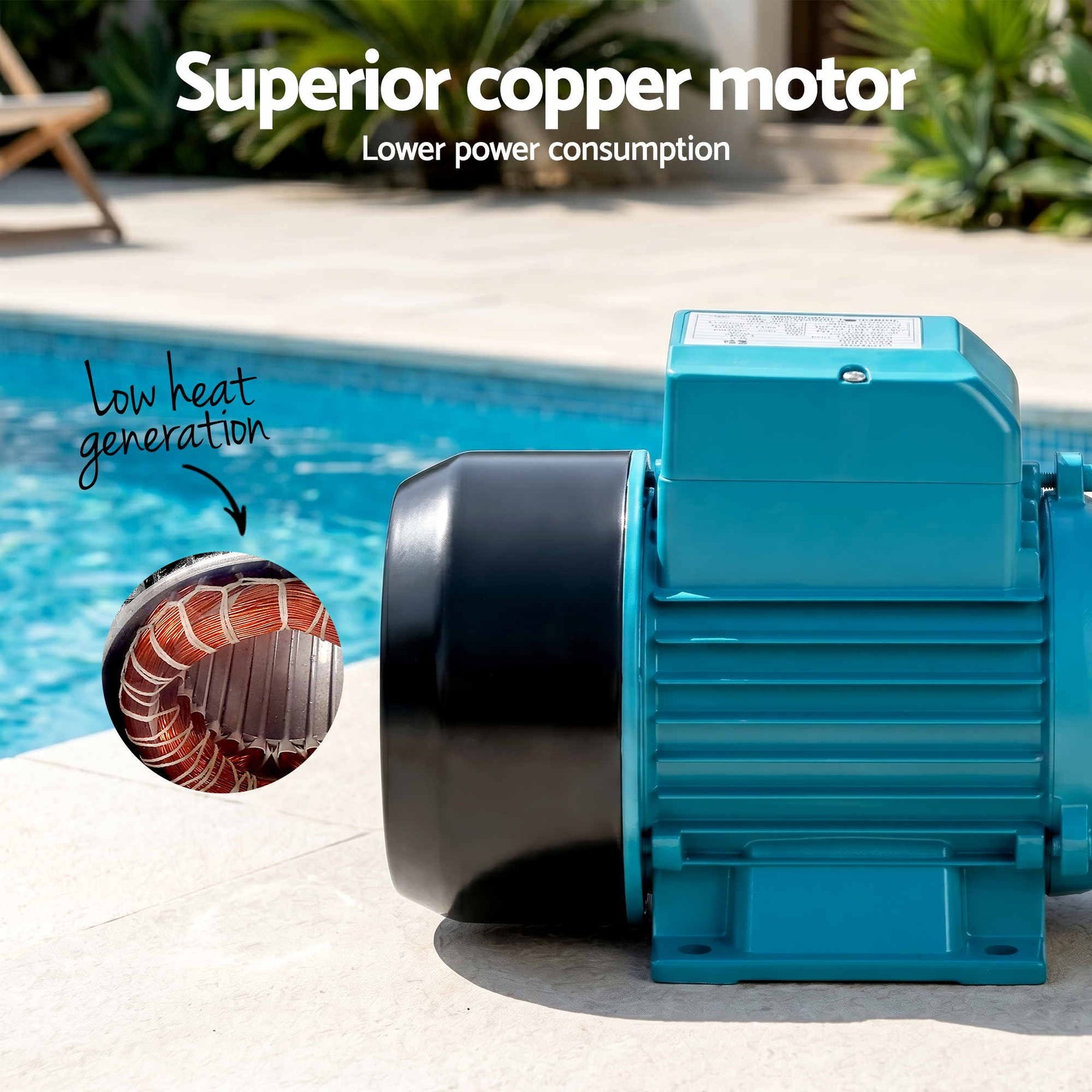 Giantz Peripheral Water Pump Auto Controller Cast Iron Garden Irrigation 1HP - SportZone.co.nz