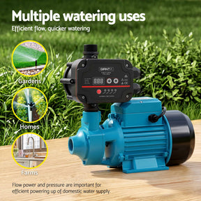 Giantz Peripheral Water Pump Auto Controller Cast Iron Garden Irrigation 1HP - SportZone.co.nz
