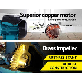 Giantz Peripheral Water Pump Garden Boiler Car Wash Auto Irrigation House QB60 - SportZone.co.nz