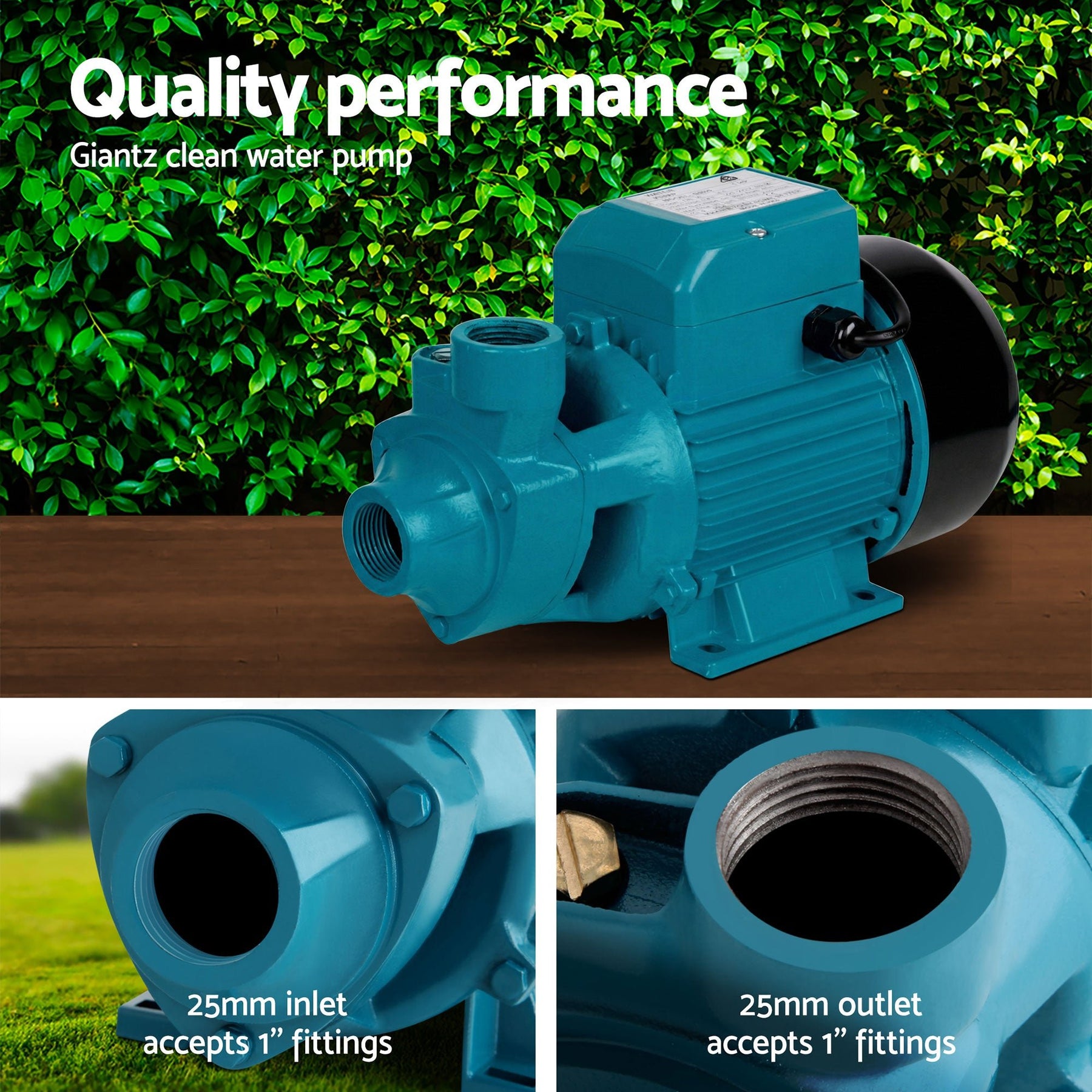 Giantz Peripheral Water Pump Garden Boiler Car Wash Auto Irrigation House QB80 - SportZone.co.nz