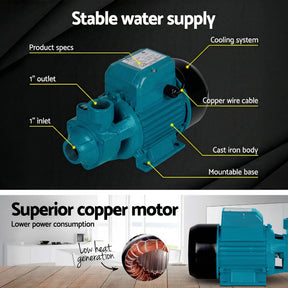 Giantz Peripheral Water Pump Garden Boiler Car Wash Auto Irrigation House QB80 - SportZone.co.nz