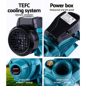 Giantz Peripheral Water Pump Garden Boiler Car Wash Auto Irrigation QB60 Black - SportZone.co.nz