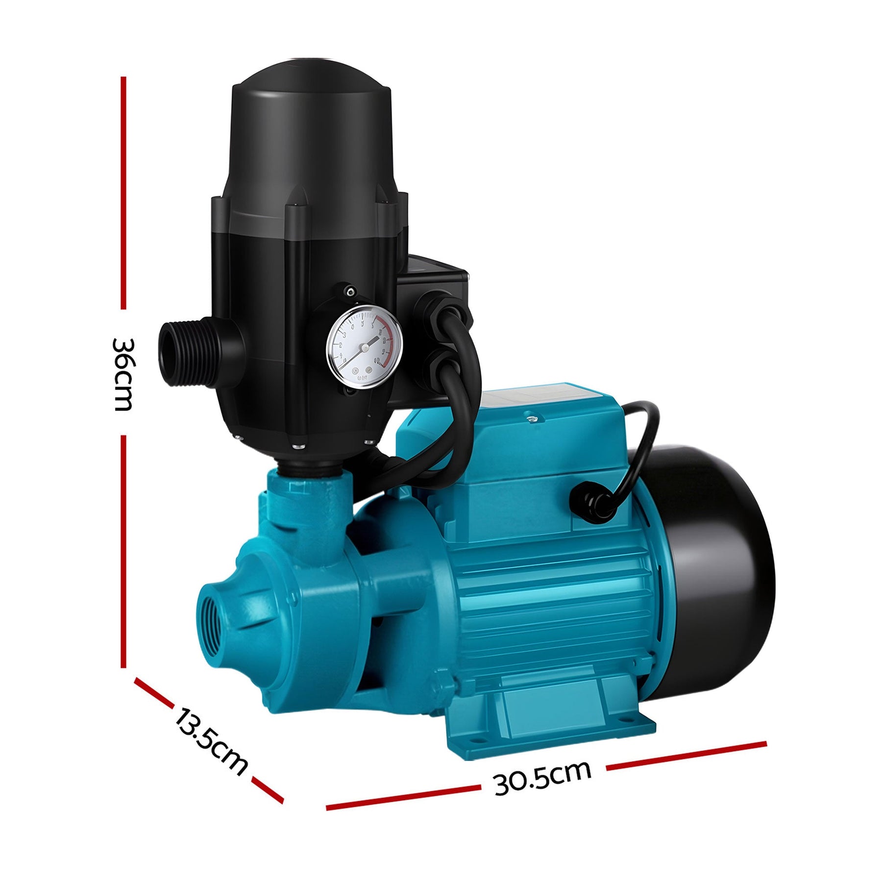 Giantz Peripheral Water Pump Garden Boiler Car Wash Auto Irrigation QB80 Black - SportZone.co.nz