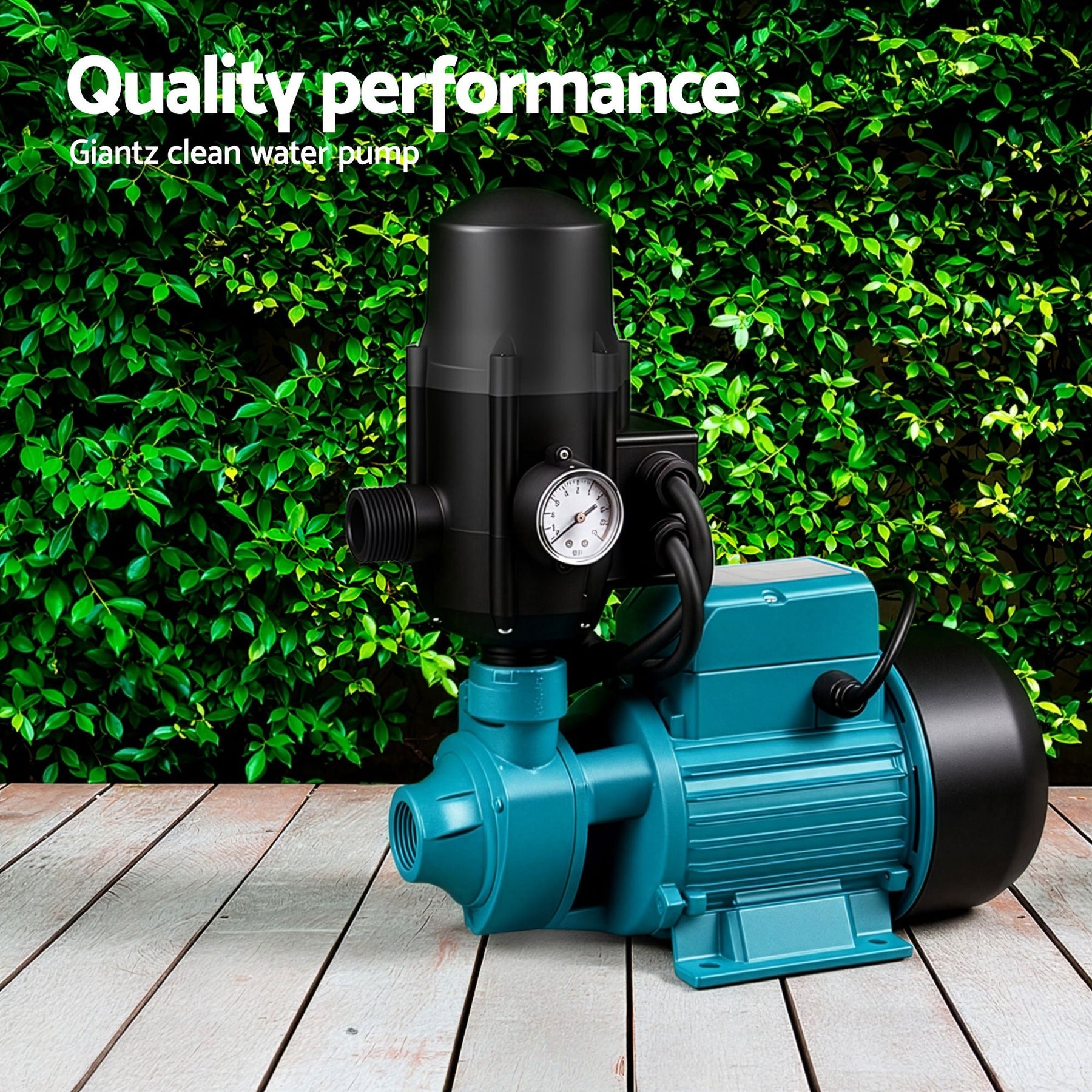 Giantz Peripheral Water Pump Garden Boiler Car Wash Auto Irrigation QB80 Black - SportZone.co.nz