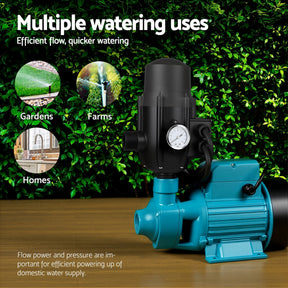 Giantz Peripheral Water Pump Garden Boiler Car Wash Auto Irrigation QB80 Black - SportZone.co.nz