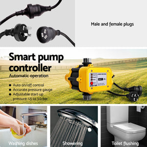 Giantz Peripheral Water Pump Garden Boiler Car Wash Auto Irrigation QB80 Yellow - SportZone.co.nz
