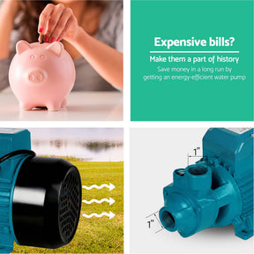 Giantz Peripheral Water Pump Garden Boiler Car Wash Auto Irrigation QB80 Yellow - SportZone.co.nz
