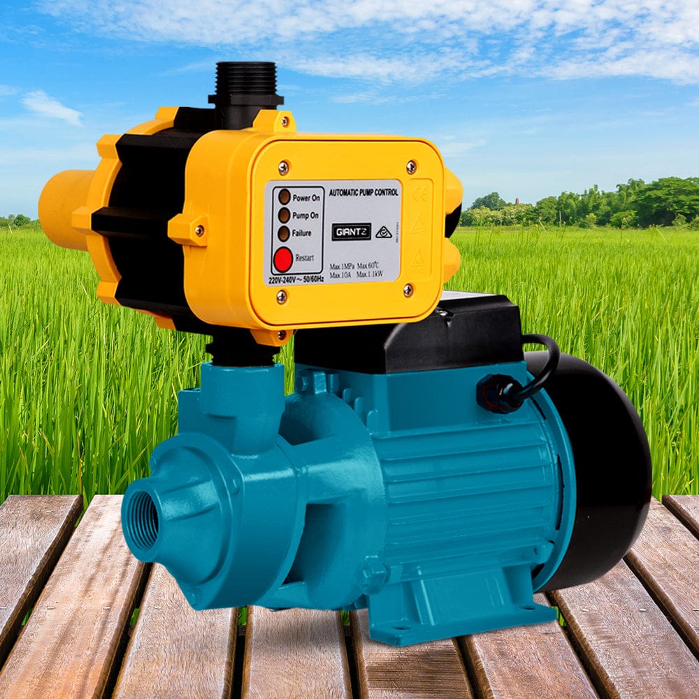 Giantz Peripheral Water Pump Garden Boiler Car Wash Auto Irrigation QB80 Yellow - SportZone.co.nz