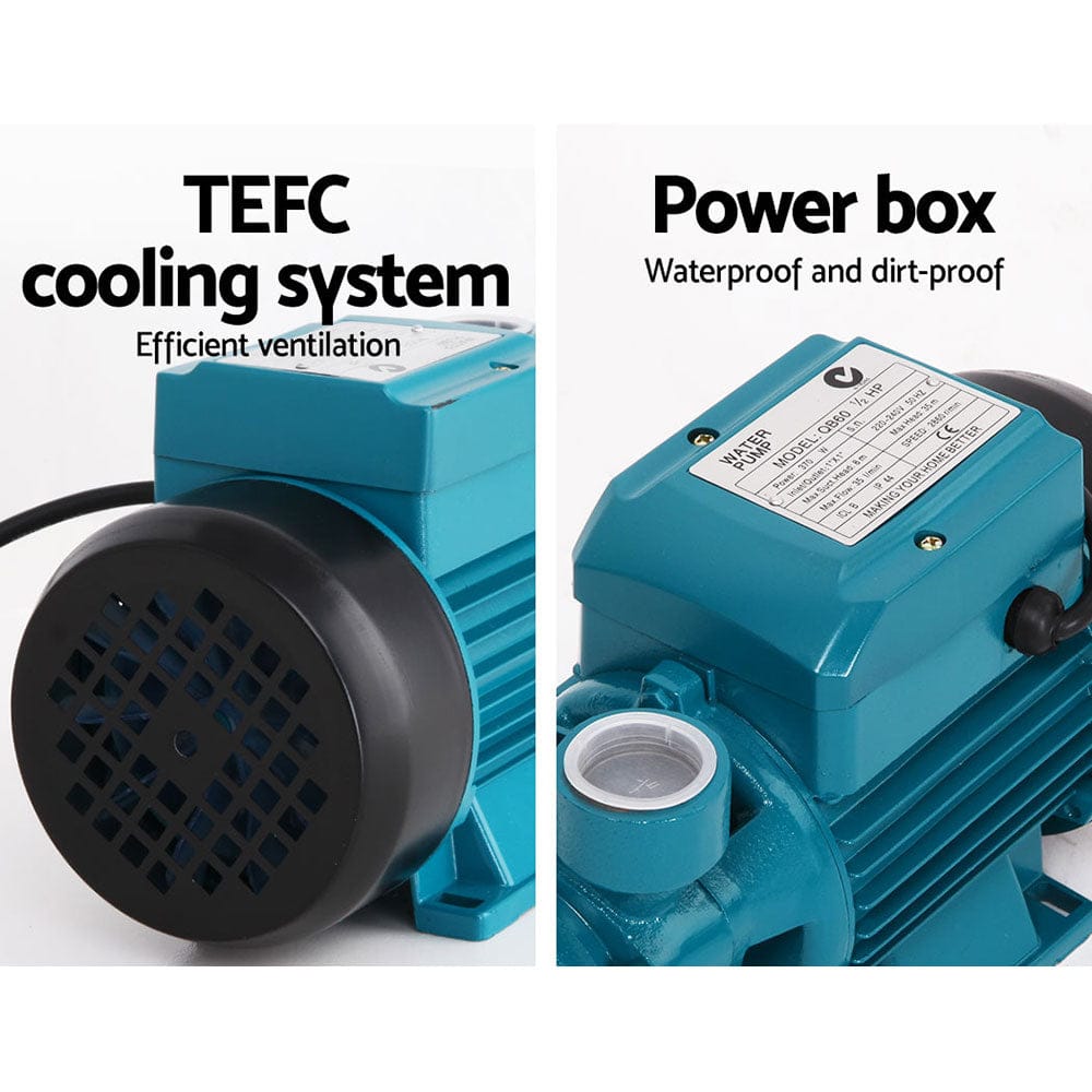 Giantz Peripheral Water Pump Garden Boiler Car Wash Electric Irrigation QB60 - SportZone.co.nz