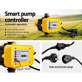 Giantz Peripheral Water Pump Garden Boiler Car Wash Electric Irrigation QB60 Yellow - SportZone.co.nz