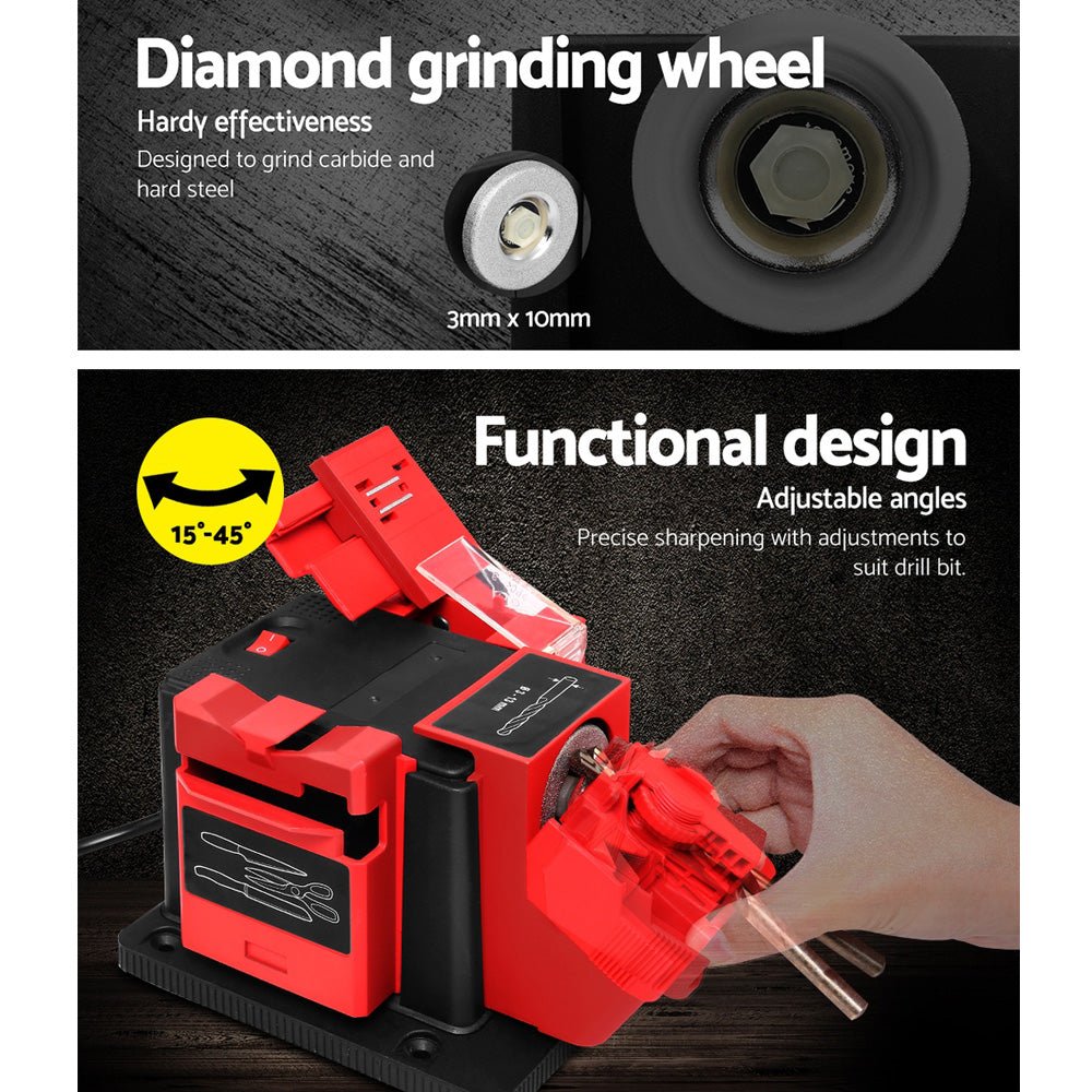 Giantz Tool Sharpener 96W Electric Drill Bit Knife Scissor Chisel Planer Grinder - SportZone.co.nz