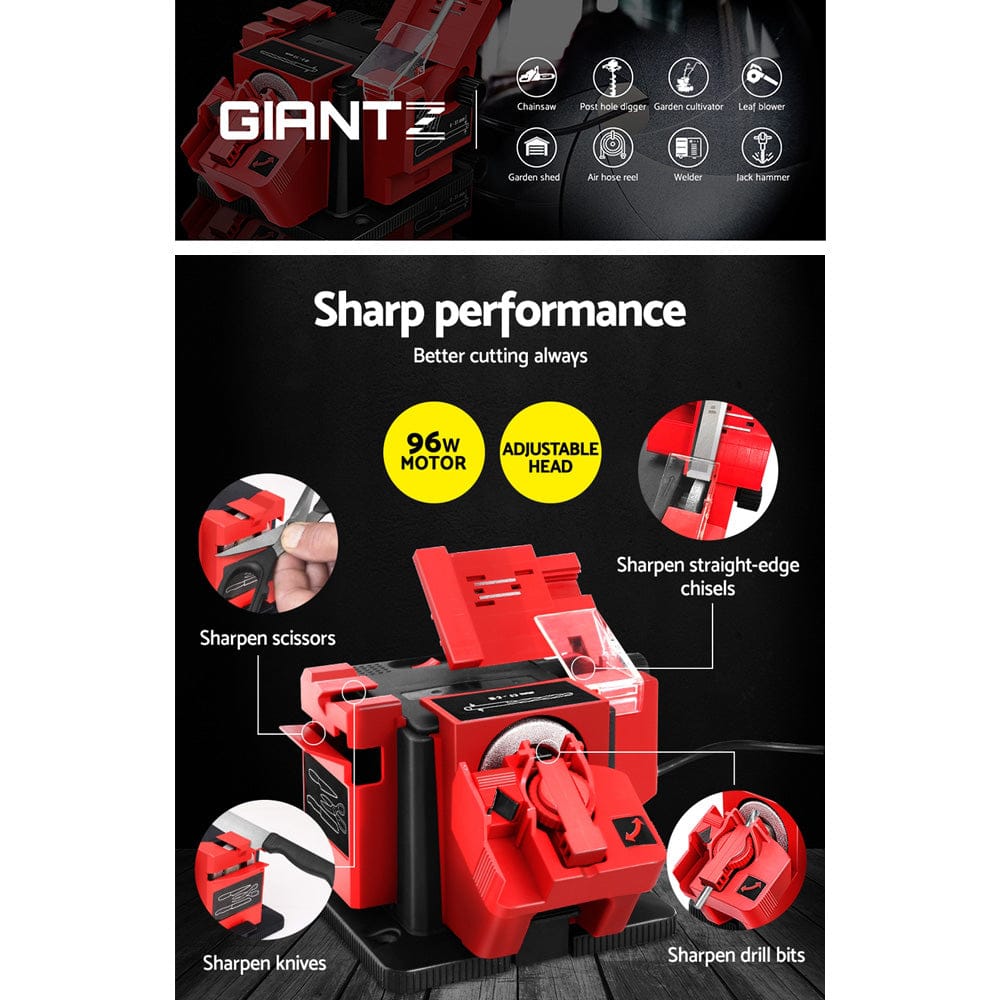 Giantz Tool Sharpener 96W Electric Drill Bit Knife Scissor Chisel Planer Grinder - SportZone.co.nz