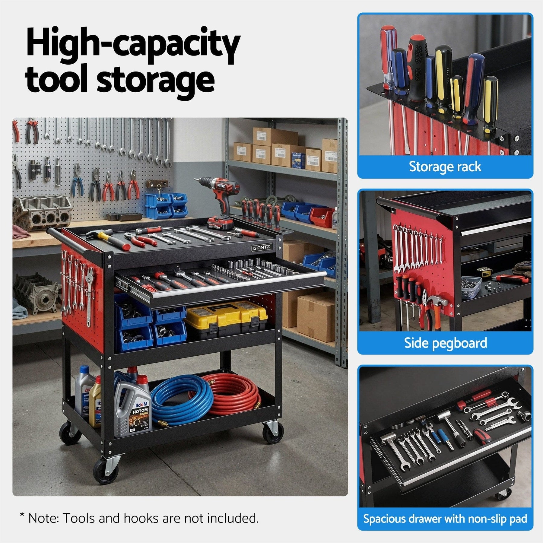 Giantz Tool Trolley Cart Rolling Cabinet with Drawer Workshop Garage Storage - SportZone.co.nz