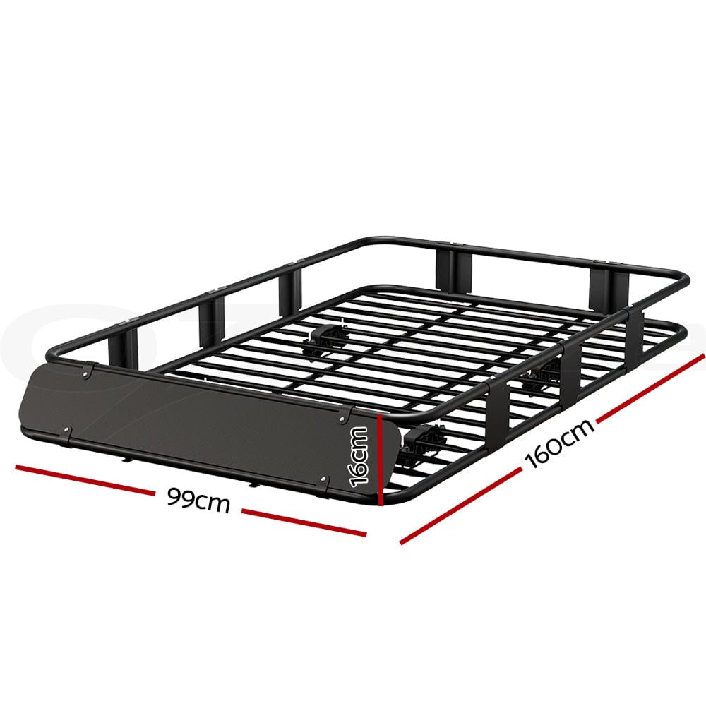 Giantz Universal Car Roof Rack Basket Luggage Vehicle Cargo Carrier 160cm Black - SportZone.co.nz