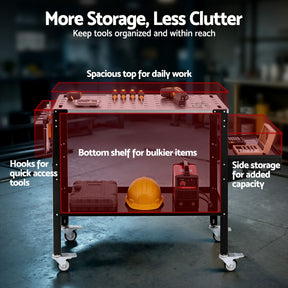 Giantz Welding Table Cart with Tool Storage 130KG Capacity Mobile Workstation - SportZone.co.nz