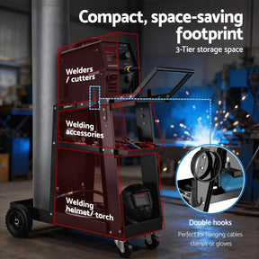 Giantz Welding Trolley Cart Welder MIG TIG ARC MMA Welder Plasma Cutter Storage - SportZone.co.nz