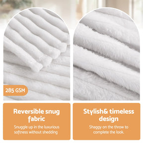 Giselle 127x152cm Throw Blanket Fleece Soft Lightweight Cozy Sofa Couch Bed Throw - SportZone.co.nz