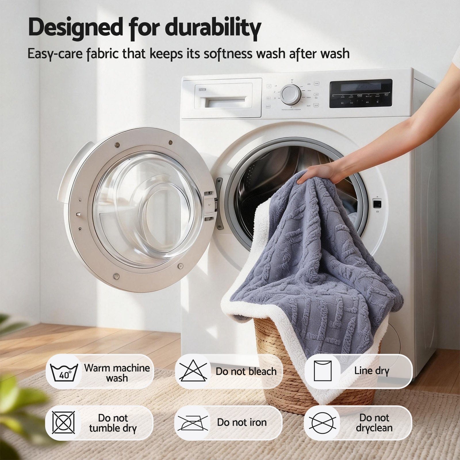 Giselle 152x203cm Throw Blanket Double - Sided Fleece Lightweight For Sofa Couch Bed Queen - SportZone.co.nz