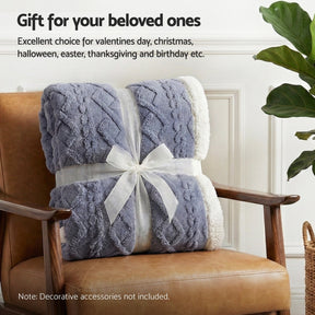 Giselle 152x203cm Throw Blanket Double - Sided Fleece Lightweight For Sofa Couch Bed Queen - SportZone.co.nz