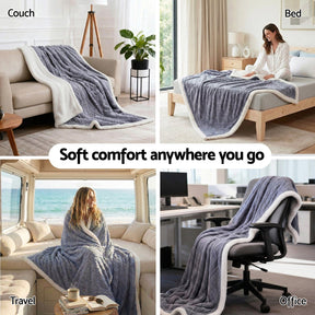 Giselle 152x203cm Throw Blanket Double - Sided Fleece Lightweight For Sofa Couch Bed Queen - SportZone.co.nz
