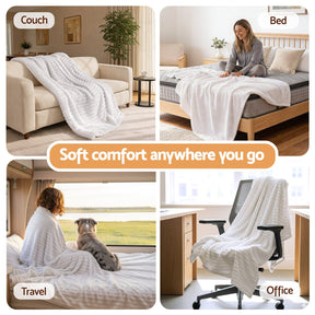 Giselle 152x203cm Throw Blanket Queen Fleece Lightweight Cozy Sofa Couch Bed Throw - SportZone.co.nz