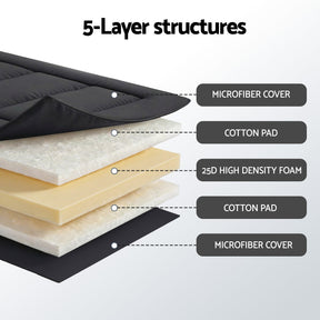 Giselle Bedding 10cm Japanese Floor Mattress Foldable Futon Mattress Washable Cover Straps - SportZone.co.nz