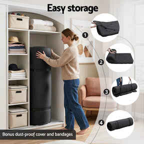 Giselle Bedding 10cm Japanese Floor Mattress Foldable Futon Mattress Washable Cover Straps - SportZone.co.nz