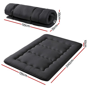 Giselle Bedding 10cm Japanese Floor Mattress Foldable Futon Mattress Washable Cover Straps - SportZone.co.nz