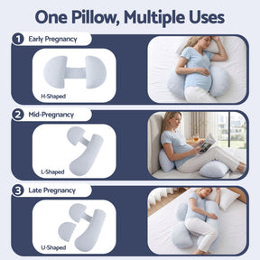 Giselle Bedding Cooling Adjustable Body Pillow | Full Length Sleeping Pillow Blue 37x87cm - SportZone.co.nz