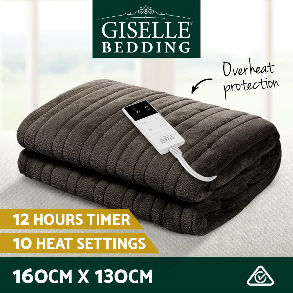 Giselle Bedding Electric Throw Blanket - Chocolate - SportZone.co.nz